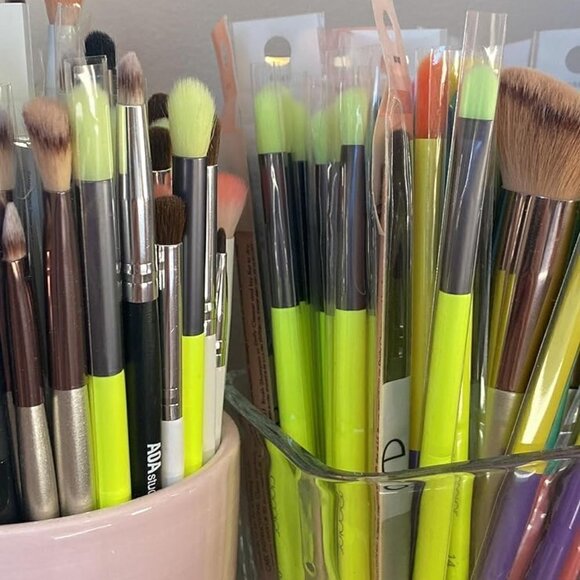 Docolor Eyeshadow Brush Set 15Pcs Green Eye Makeup Synthetic Brushes With  Case - Picture 10 of 12